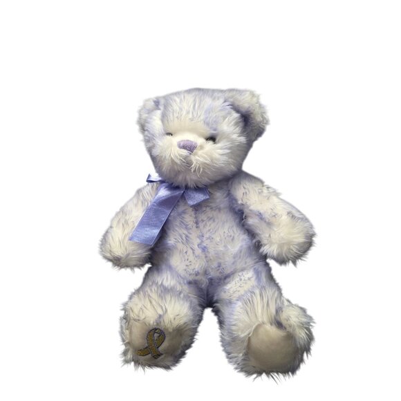 Build A Bear Nikki's Bear Purple Lavender Ribbon Cancer Awareness Plush Toy - Picture 7 of 9
